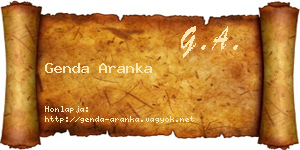 Genda Aranka névjegykártya