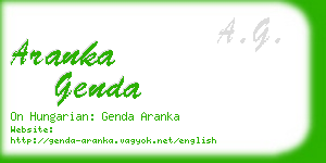 aranka genda business card